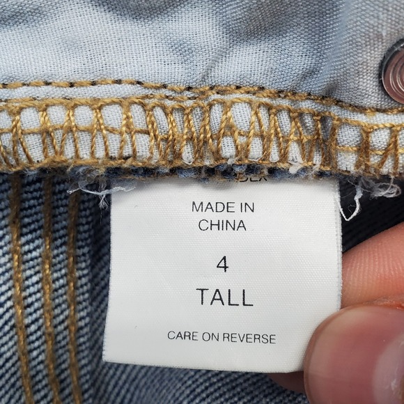 NY&C Curvy Bootcut Jeans Womens 4T Blue Denim Faded Stretch Low Rise Whiskered - Picture 9 of 10